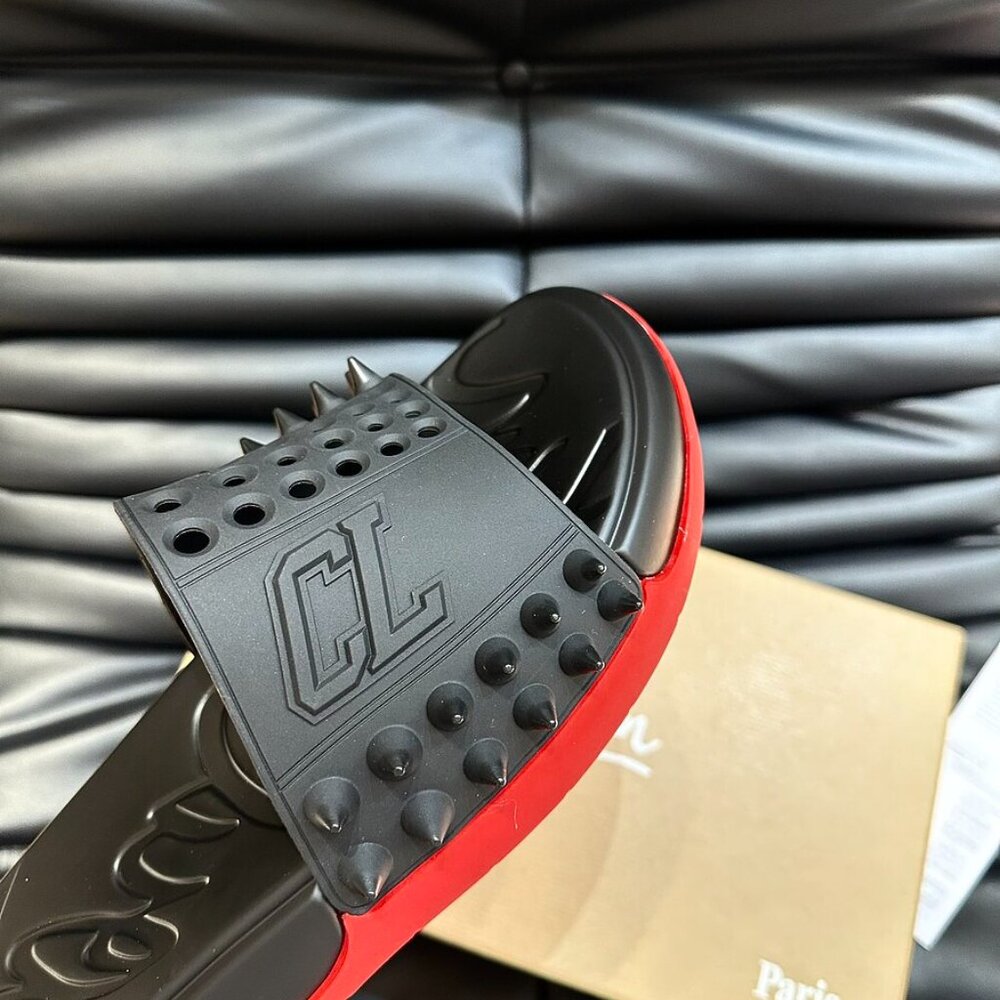 CHRISTIAN LOUBOUTIN RUBBER MULE SLIDE SANDALS MEN - Picture 4 of 9